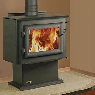 A Quadra Fire 4300 Millennium wood burning stove adds warmth and comfort to a cosy room, one of the best wood heaters for autumn