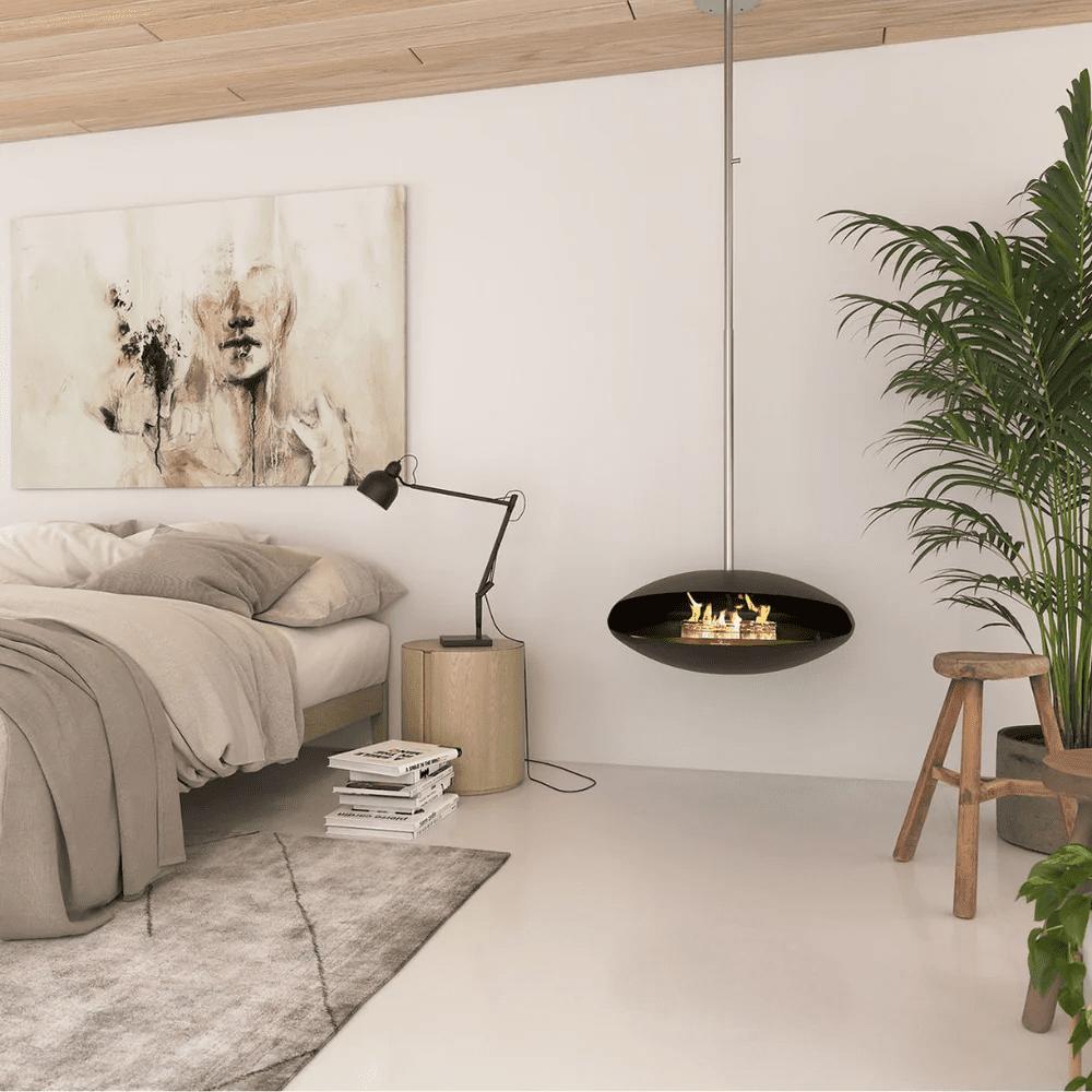 Decoflame Espoo Net Zero Suspended Ceiling Fireplace - Electric Connected BEV Fireplaces for Homes
