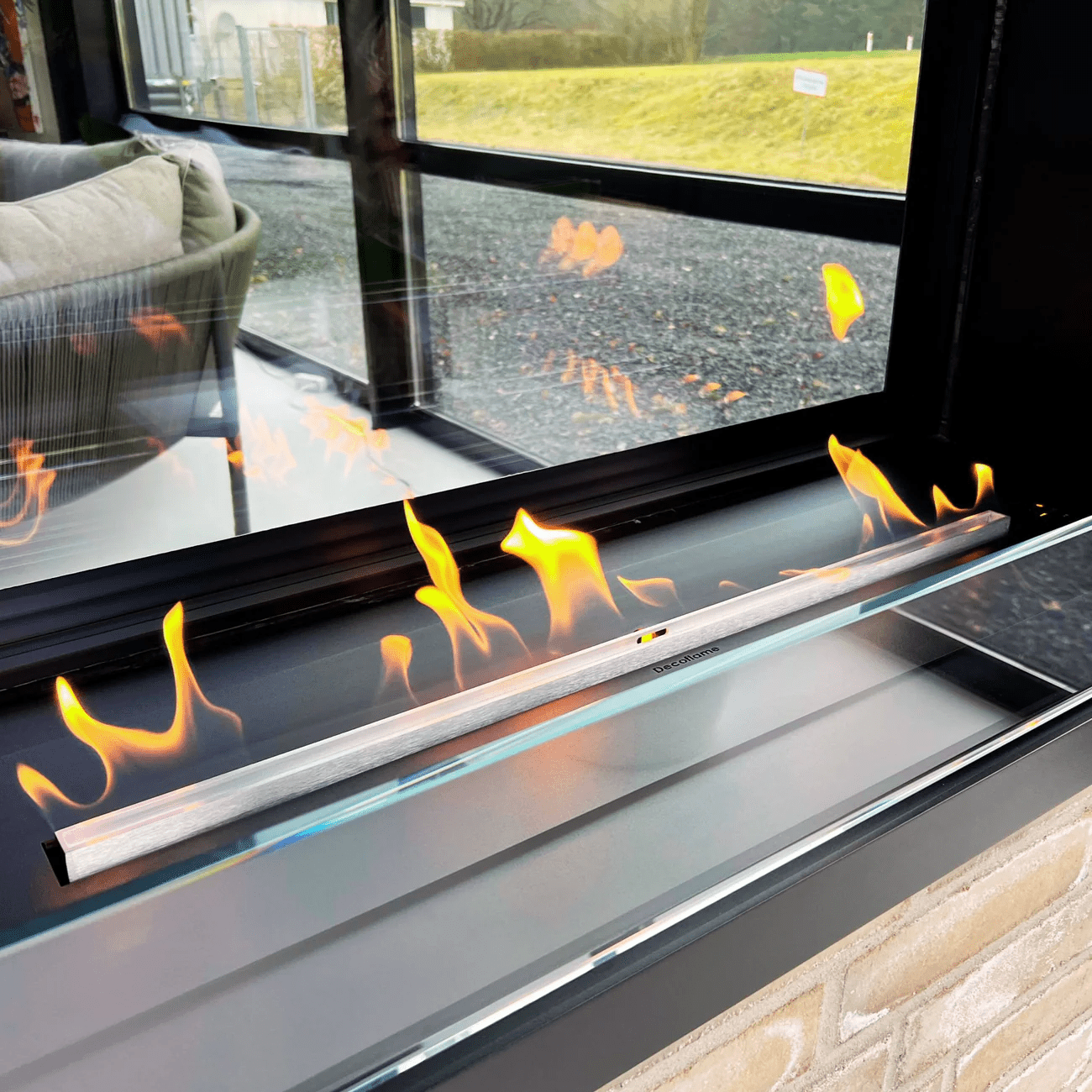 Decoflame Montreal Clear Indoor & Outdoor Net Zero Built-In Fireplace with BEV