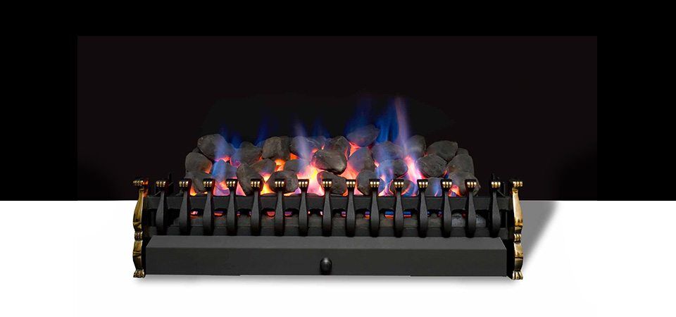 Black Deluxe Coal Burner fireplace with classic design, one of the best gas fireplaces for autumn warmth in any living space
