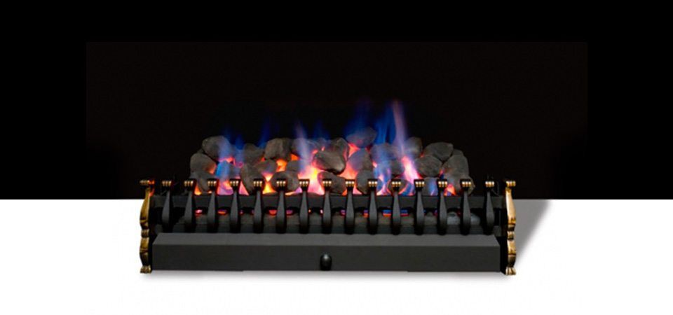 Black Deluxe Coal Burner fireplace with classic design, one of the best gas fireplaces for autumn warmth in any living space