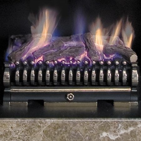 A Real Flame Magiglo fireplace with bright flames providing comfort, one of the best gas fireplaces for autumn warmth