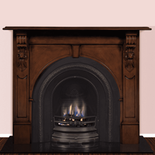 Real Flame Evandale mantelpiece with a classic electric fireplace, one of the best electric fireplaces for autumn décor