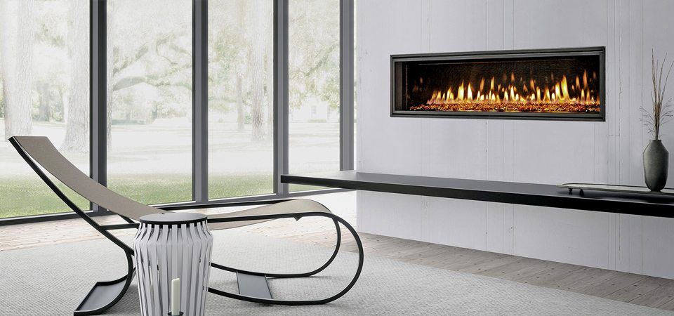 Heat & Glo Mezzo Series fireplace adds warmth and elegance to modern interiors, ideal for stylish modern gas log fires for homes