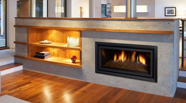Regency Greenfire GF900C gas log fire adds warmth to a modern home interior with wood flooring, ideal for energy-efficient gas fireplaces Melbourne