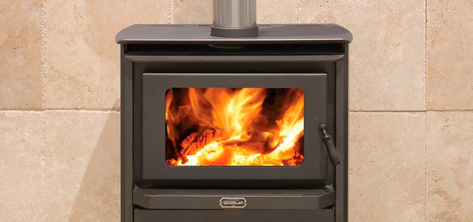 Kemlan Tempo wood heater in a living room creating warmth and comfort, one of the best wood heaters for autumn