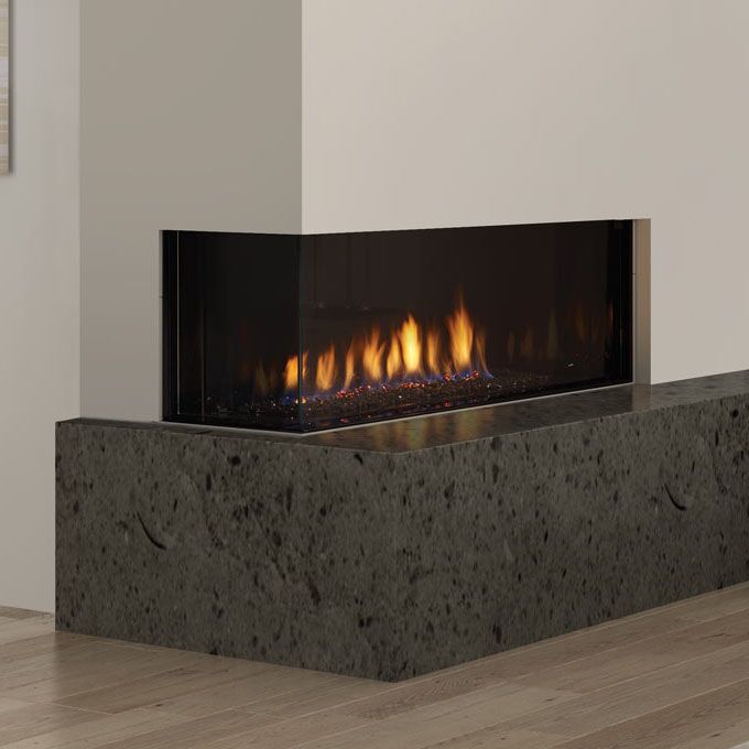 Stylish Regency City Series Chicago Corner 40LE gas fireplace, offering modern elegance and efficient heating