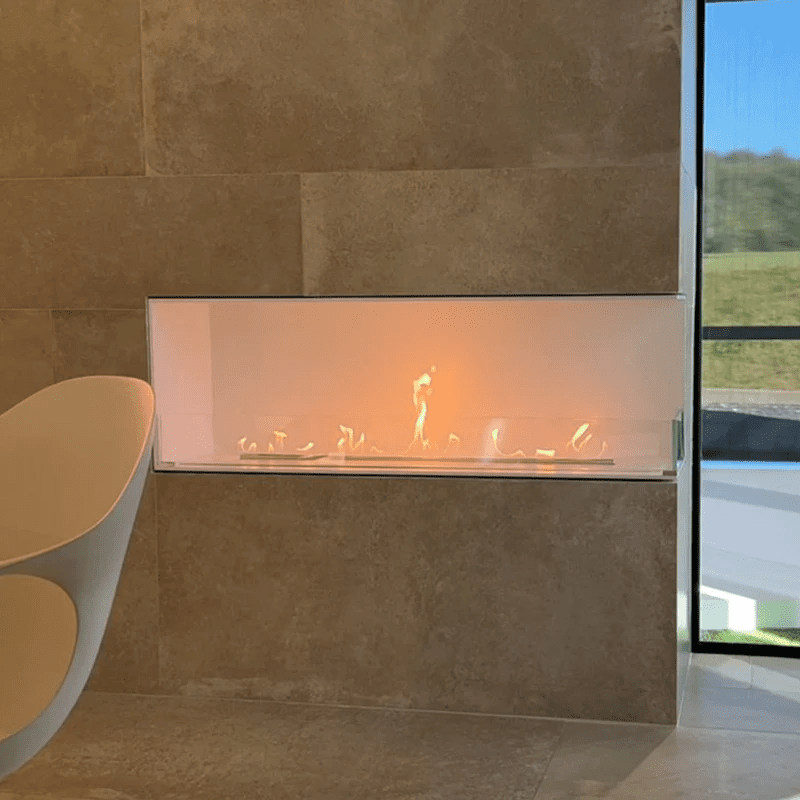 Best Decoflame Montreal Right Corner Net Zero Built-In Fireplace with Burning Ethanol Vapour for Autumn Warmth