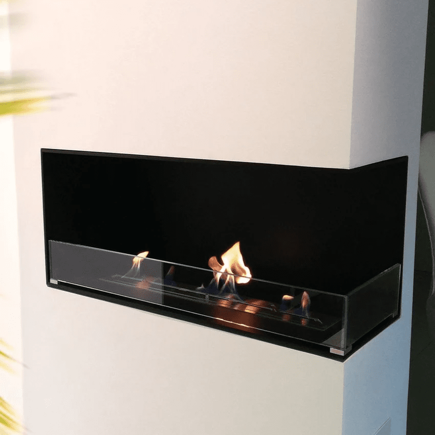 Best Decoflame Montreal Right Corner Net Zero Built-In Fireplace with Burning Ethanol Vapour Technology for Homes