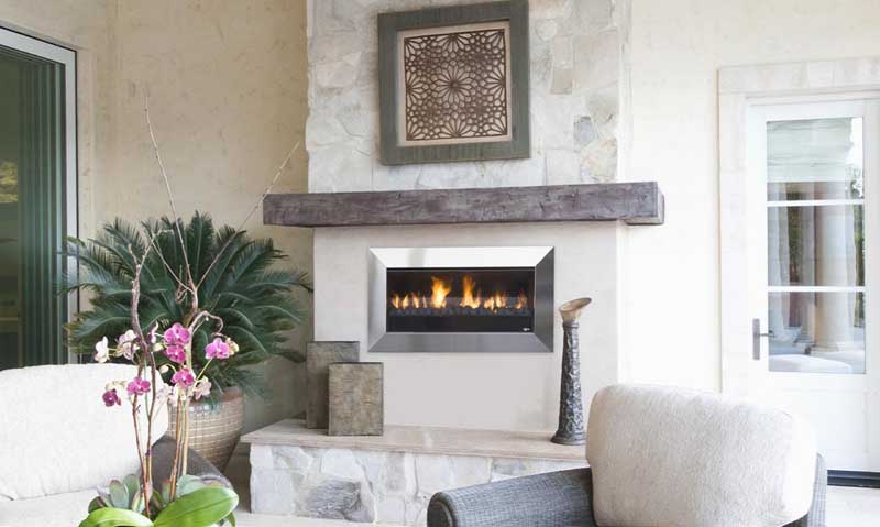 A Real Flame Exuro fireplace adds warmth and elegance to a living space, ideal for modern gas log fires for homes