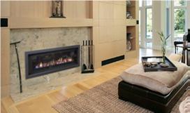 A cosy living room with a Real Flame Element 1200, one of the best gas fireplaces for autumn warmth and home comfort
